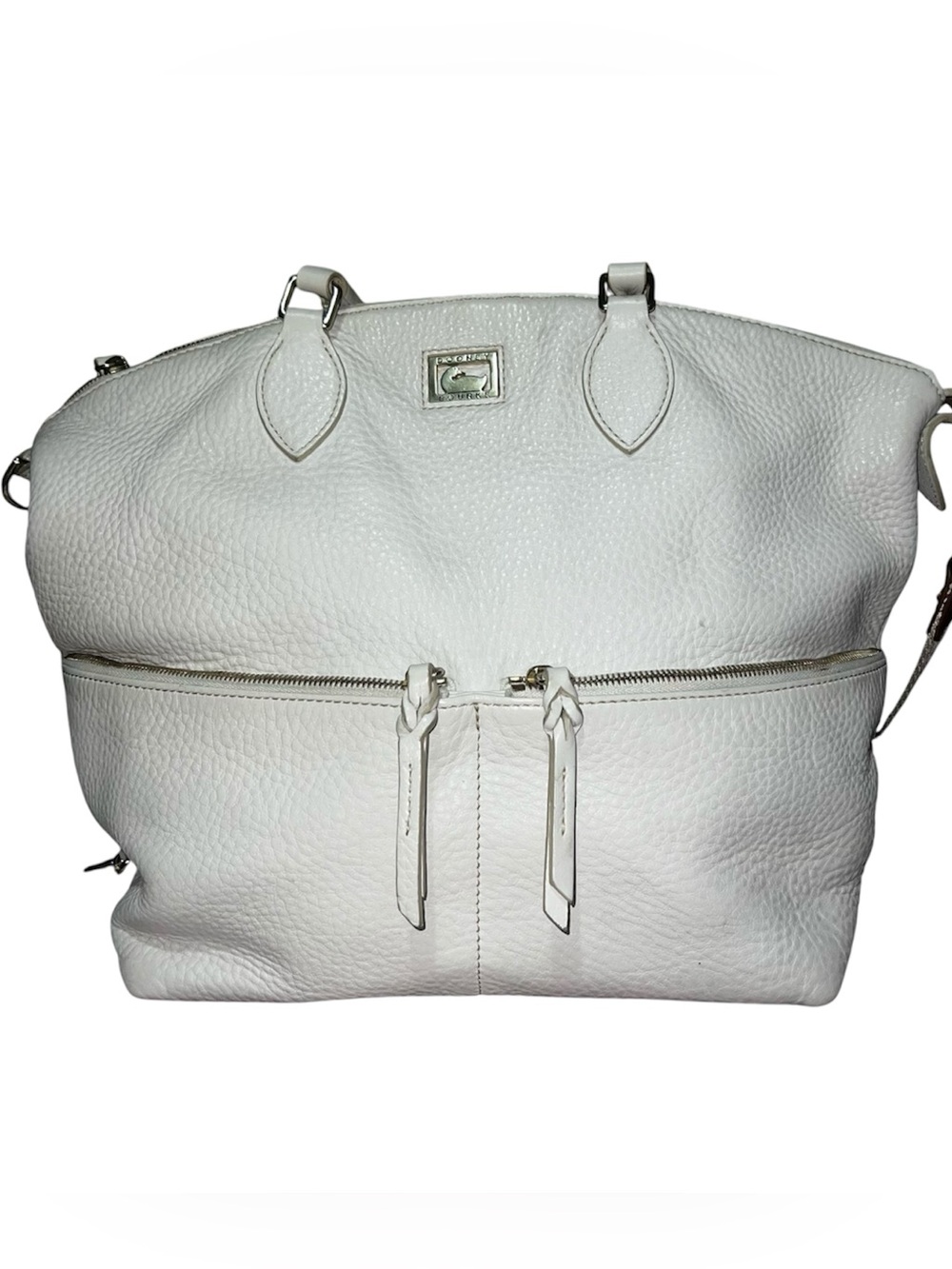 Dooney & Bourke White Pebble Grain Leather Tote Satchel Hand Bag for Women - Picture 1 of 5